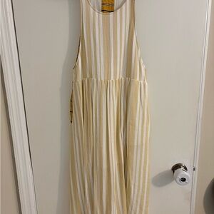 Striped Cream and Yellow Apron Dress